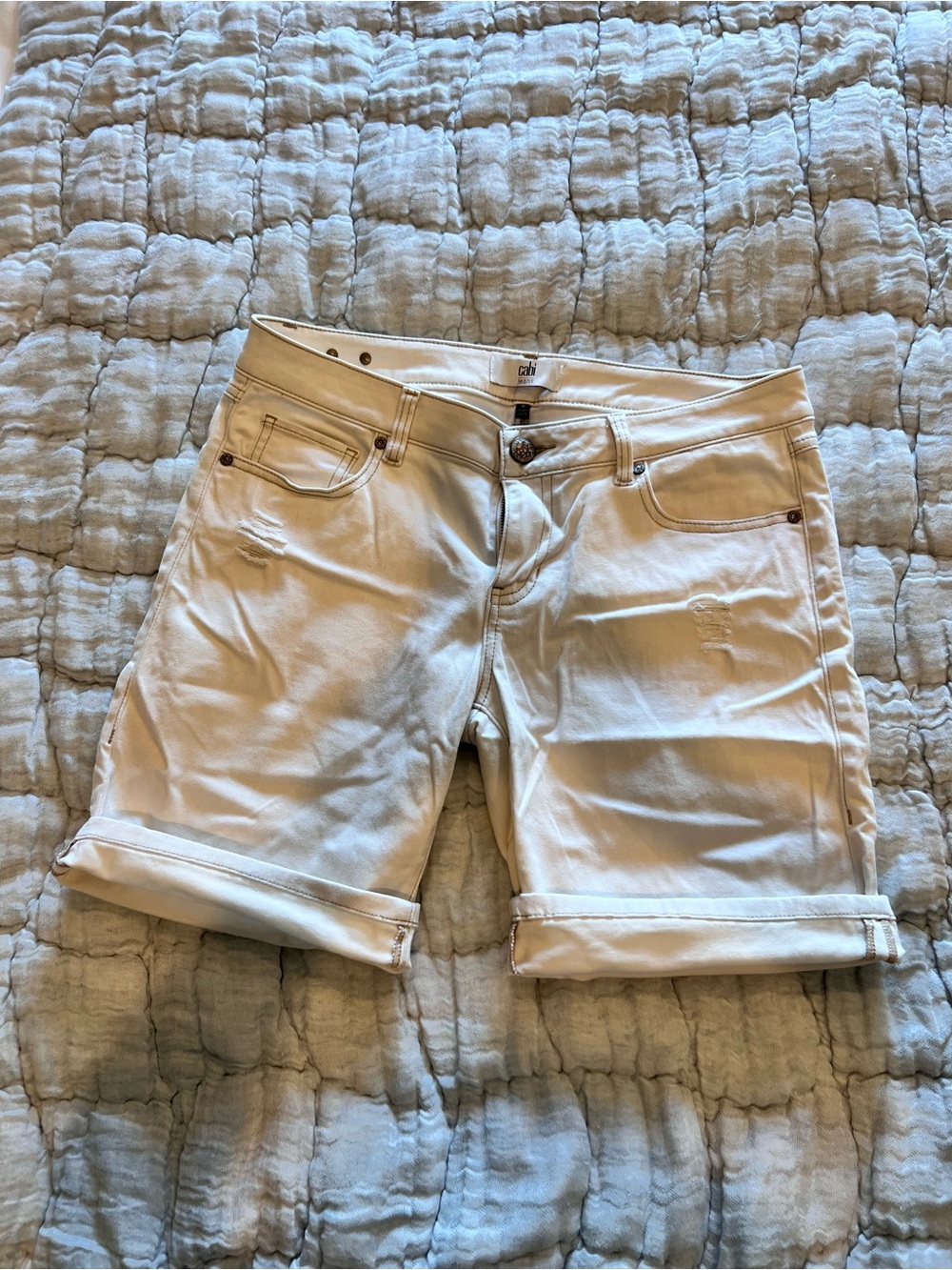 CAbi off- White boyfriend shorts size 8